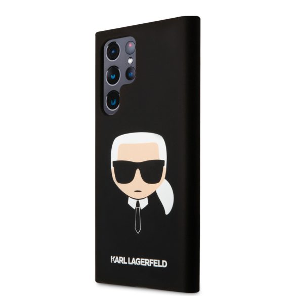 Karl Lagerfeld Samsung Galaxy S22 Ultra Karl's Head Silicone (KLHCS22LSLKHBK) hátlap, tok, fekete