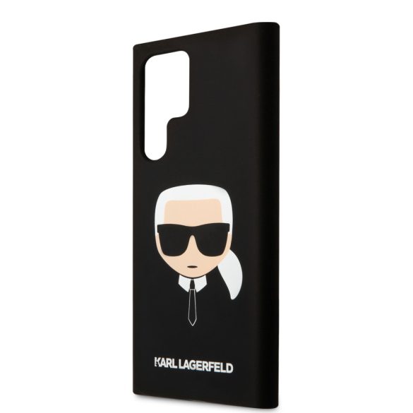 Karl Lagerfeld Samsung Galaxy S22 Ultra Karl's Head Silicone (KLHCS22LSLKHBK) hátlap, tok, fekete