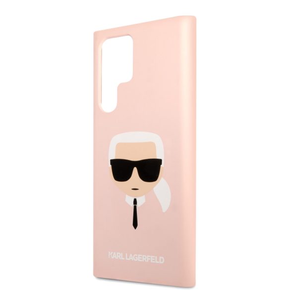 Karl Lagerfeld Samsung Galaxy S22 Ultra Karl's Head Silicone (KLHCS22LSLKHPI) hátlap, tok, rózsaszín