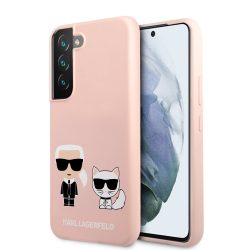   Karl Lagerfeld Samsung Galaxy S22 Karl & Choupette Silicone (KLHCS22SSSKCI) hátlap, tok, rózsaszín