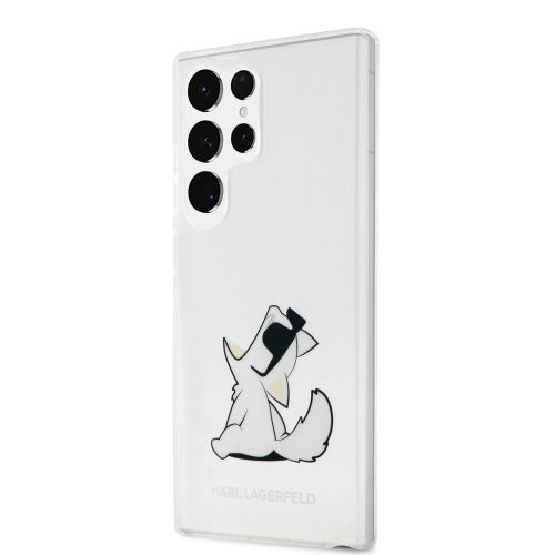 Karl Lagerfeld PC/TPU Choupette Eat Case Samsung Galaxy S23 Ultra (KLHCS23LCFNRC) hátlap, tok, átlátszó