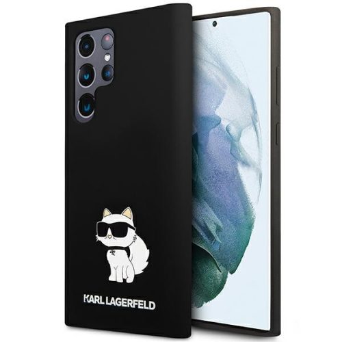 Karl Lagerfeld Samsung Galaxy S23 Ultra Silicone Choupette (KLHCS23LSNCHBCK) hátlap, tok, fekete