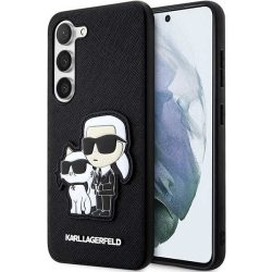   Karl Lagerfeld Samsung Galaxy S23 Saffiano Karl & Choupette (KLHCS23SSANKCPK) hátlap, tok, fekete