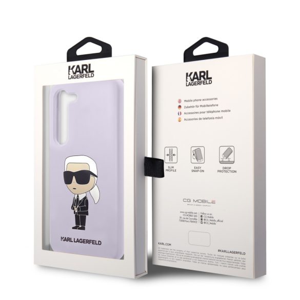 Karl Lagerfeld Samsung Galaxy S23 Silicone Ikonik (KLHCS23SSNIKBCU) hátlap, tok, lila