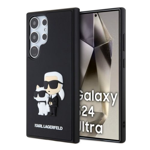 Karl Lagerfeld Samsung Galaxy S24 Ultra 3D Rubber Karl and Choupette KLHCS24L3DRKCNK hátlap, tok, fekete