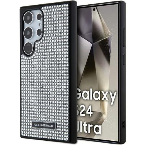 Karl Lagerfeld Samsung Galaxy S24 Ultra Rhinestone Metal Logo (KLHCS24LHDSPRS) hátlap, tok, ezüst