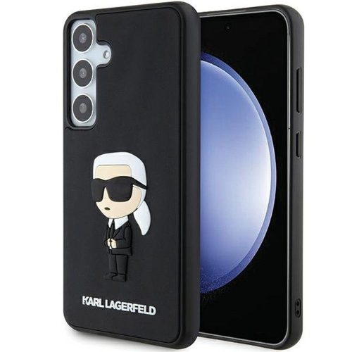 Karl Lagerfeld KLHCS24M3DRKINK Samsung Galaxy S24 Plus (3D GUMI IKONIK NFT) tok, fekete