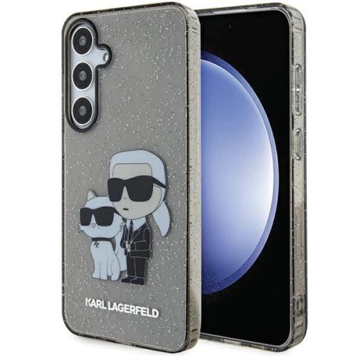 Karl Lagerfeld KLHCS24MHNKCTGK Samsung Galaxy S24 Plus (Glitter Karl&Choupette) tok, fekete