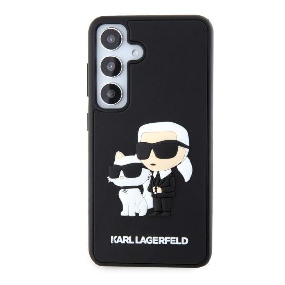 Karl Lagerfeld Samsung Galaxy S24 3D Rubber Karl and Choupette KLHCS24S3DRKCNK hátlap, tok, fekete