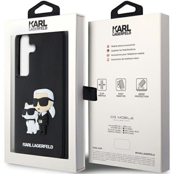 Karl Lagerfeld Samsung Galaxy S24 3D Rubber Karl and Choupette KLHCS24S3DRKCNK hátlap, tok, fekete