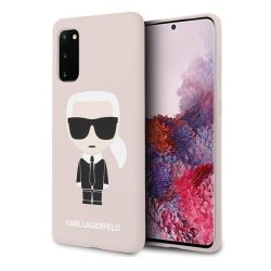   Karl Lagerfeld Samsung Galaxy S20 Silicone Karl Iconic Full Body szilikon (KLHCS62SLFKPI) hátlap, tok, rózsaszín