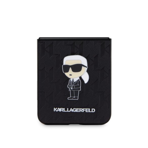 Karl Lagerfeld PU Saffiano Monogram Ikonik NFT Case Samsung Galaxy Z Flip 5 (KLHCZF5SAPKINPK) hátlap, tok, fekete