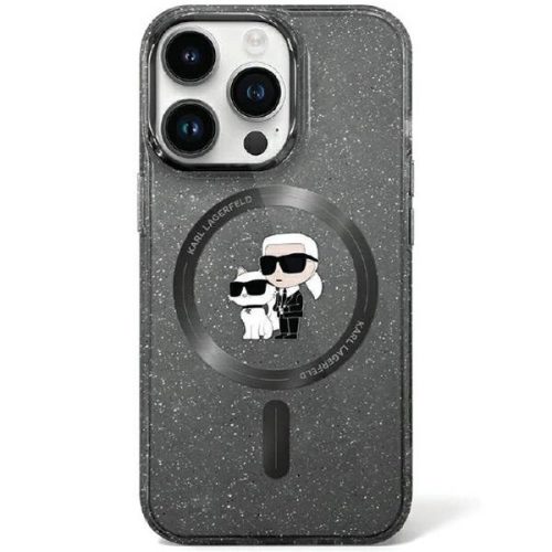 Karl Lagerfeld KLHMN61HGKCNOK Karl&Choupette Glitter MagSafe iPhone 11/Xr 6.1", hátlap, tok, fekete