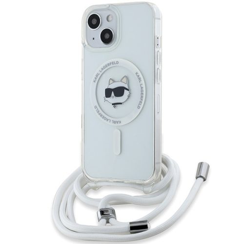 Karl Lagerfeld KLHMP13MHCCHNT IML Choupette Head & Cord Magsafe iPhone 13 6.1" hátlap, tok, átlátszó