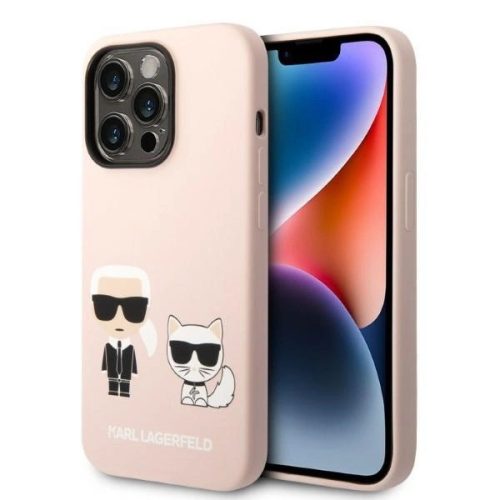 Karl Lagerfeld KLHMP14LSSKCI Silicone Karl & Choupette Magsafe iPhone 14 Pro 6.1 "hátlap, tok,, rózsaszín