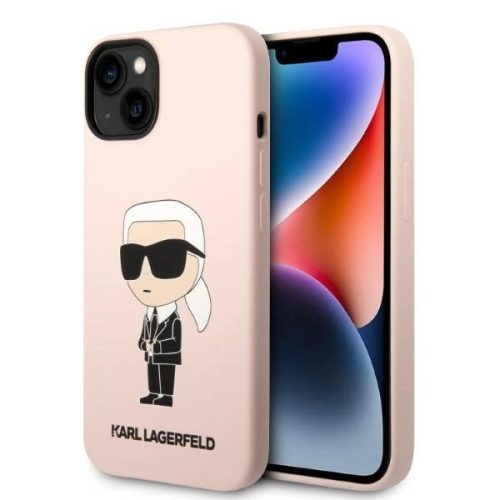 Karl Lagerfeld KLHMP14SSNIKBCP Silicone Ikonik Magsafe iPhone 14 6.1" tok, rózsaszín