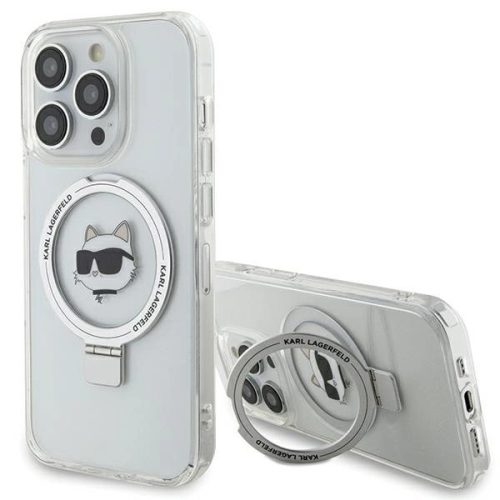 Karl Lagerfeld KLHMP15LHMRSCHH Choupette Head MagSafe Ring iPhone 15 Pro 6.1", hátlap, tok, fehér