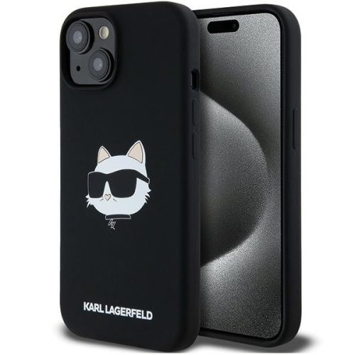 Karl Lagerfeld KLHMP15MSCHPPLK Silicone Choupette Head MagSafe iPhone 14 Plus/15 Plus 6.7", hátlap, tok, fekete