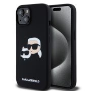   Karl Lagerfeld iPhone 15 Liquid Silicone Double Heads KLHMP15SSKCHPPLK MagSafe kompatibilis hátlap, tok, fekete