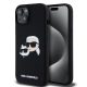 Karl Lagerfeld iPhone 15 Liquid Silicone Double Heads KLHMP15SSKCHPPLK MagSafe hátlap, tok, fekete