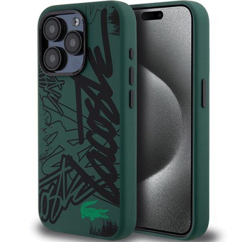 Lacoste LCHCP15XGRAK iPhone 15 Pro Max 6.7", hátlap, tok Silicone Graffiti, fekete