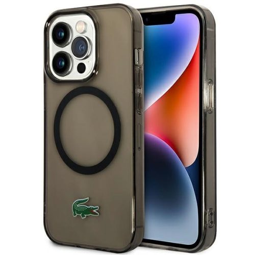 Lacoste LCHMP14LULOK iPhone 14 Pro 6.1", hátlap, tok Transparent MagSafe, fekete