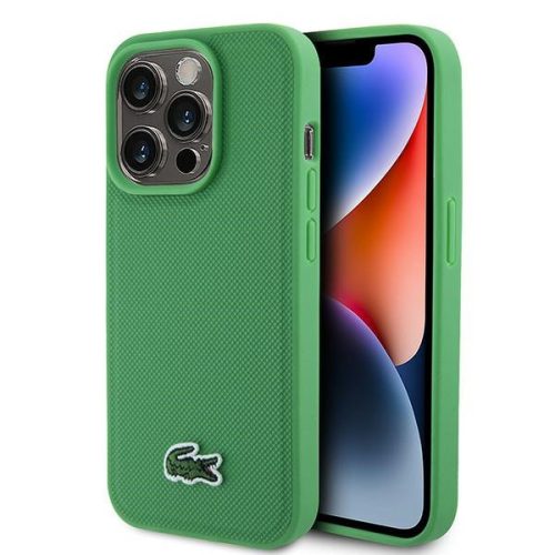 Lacoste LCHMP15LPVCN iPhone 15 Pro 6.1" hátlap, tok, Iconic Petit Pique Magsafe, zöld