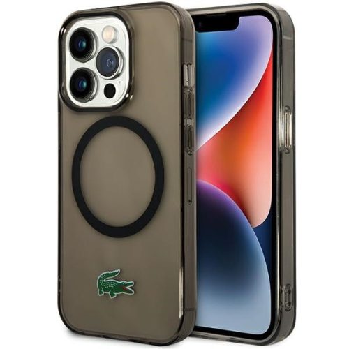 Lacoste LCHMP15LULOK iPhone 15 Pro 6.1" hátlap, tok, Transparent Magsafe, fekete