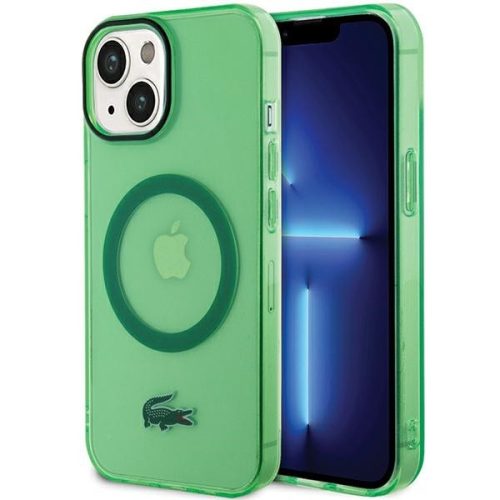 Lacoste LCHMP15MULON iPhone 15 Plus/14 Plus 6.7" hátlap, tok, Transparent Magsafe, zöld