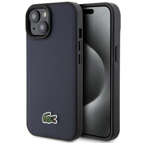 Lacoste LCHMP15SPVCV iPhone 15/14/13 6.1" hátlap, tok, Iconic Petit Pique Magsafe, sötétkék