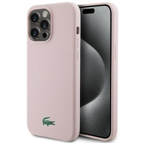 Lacoste LCHMP15XSLOI iPhone 15 Pro Max 6.7" rózsaszín hátlap, tok, Silicone Magsafe,