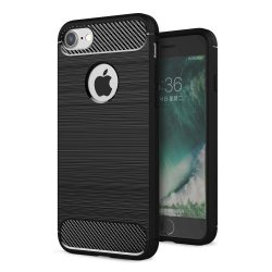   Carbon Case Flexible iPhone 7/8/SE 2020/2022 hátlap, tok, fekete