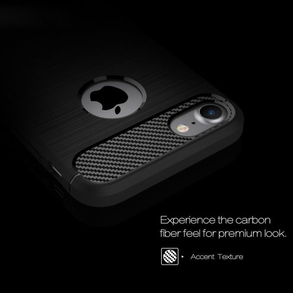 Carbon Case Flexible iPhone 7/8/SE 2020/2022 hátlap, tok, fekete