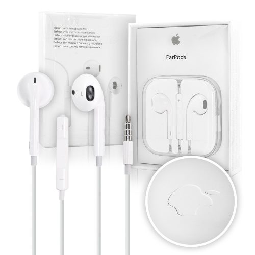 Apple gyári vezetékes headset, fülhallgató MD827ZM/B, 3.5mm jack, fehér