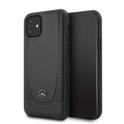   Mercedes-Benz iPhone 11 Perforation perforált bőr (MEHCN61ARMBK) hátlap, tok, fekete