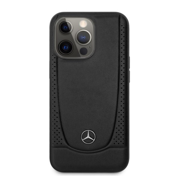 Mercedes-Benz iPhone 13 Pro Urban Line eredeti bőr (MEHCP13LARMBK) hátlap, tok, fekete