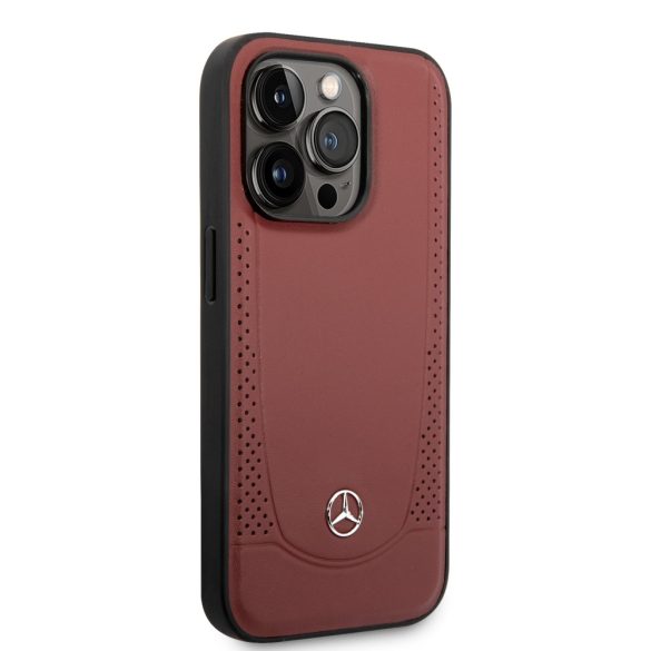 Mercedes iPhone 14 Pro Leather Urban Bengale valódi bőr (MEHCP14LARMRE) hátlap, tok, piros