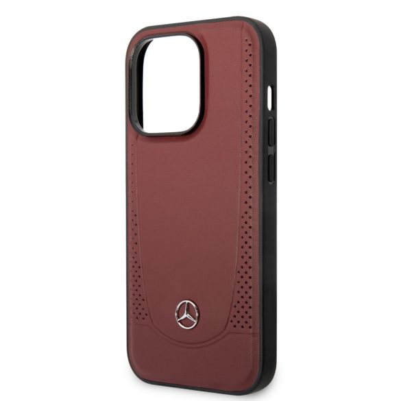 Mercedes iPhone 14 Pro Leather Urban Bengale valódi bőr (MEHCP14LARMRE) hátlap, tok, piros