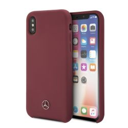   Mercedes-Benz iPhone X/Xs Liquid Silicone Microfiber (MEHCPXSILRE) hátlap, tok, piros