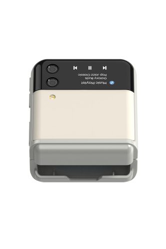 Samsung "Z Flip3"-design Samsung Galaxy Buds 2/Live/Pro gyári tok, bézs