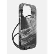   Bodyguardz Carve Marble Magsafe Case iPhone 15 Pro Magsafe kompatibilis hátlap + csuklópánt, tok, fekete-fehér