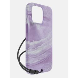   Bodyguardz Carve Marble Magsafe Case iPhone 15 Pro Max Magsafe kompatibilis hátlap + csuklópánt, tok, lila-fehér