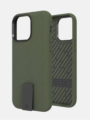 Bodyguardz Motus Clip Case iPhone 14 Pro Max ütésálló hátlap, tok, sötétzöld