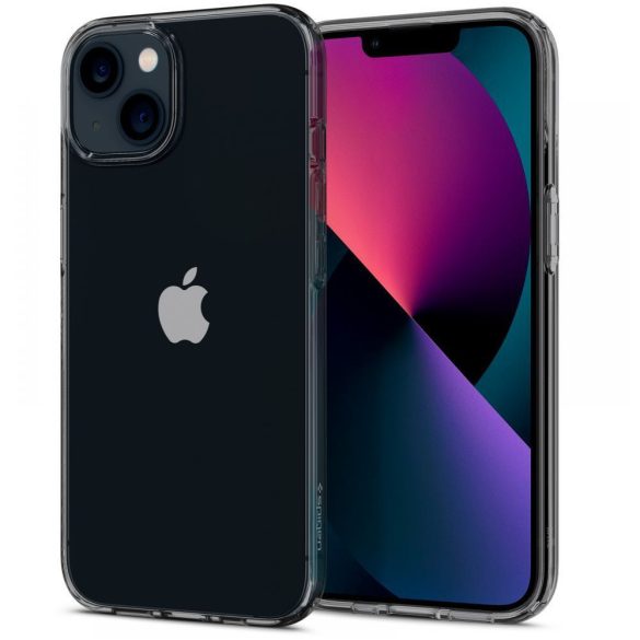 Spigen Liquid Crystal Flex Space iPhone 13 hátlap, tok, átlátszó-fekete