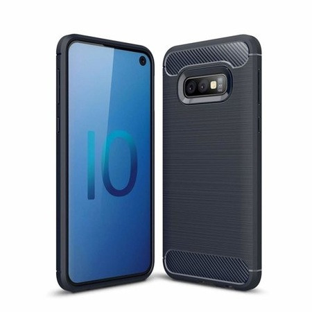 Carbon Case Flexible Samsung Galaxy S10e hátlap, tok, sötétkék