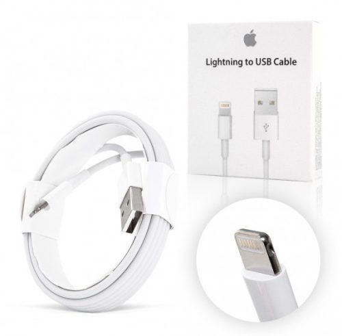 Apple gyári iPhone lightning adat és töltő kábel ME291ZM/A, dobozos, 0.5m, fehér