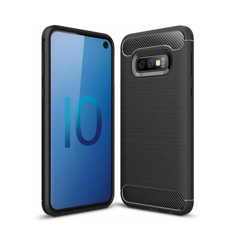 Carbon Case Flexible Samsung Galaxy S10e hátlap, tok, fekete