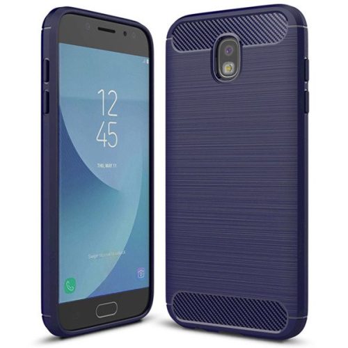 Carbon Case Flexible Samsung Galaxy A6 (2018) hátlap, tok, sötétkék