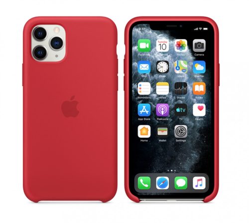 Apple gyári iPhone 11 Pro szilikon hátlap, tok (bontott doboz), piros