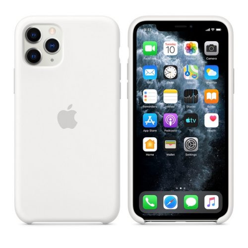 Apple gyári iPhone 11 Pro szilikon hátlap, tok (bontott doboz), fehér